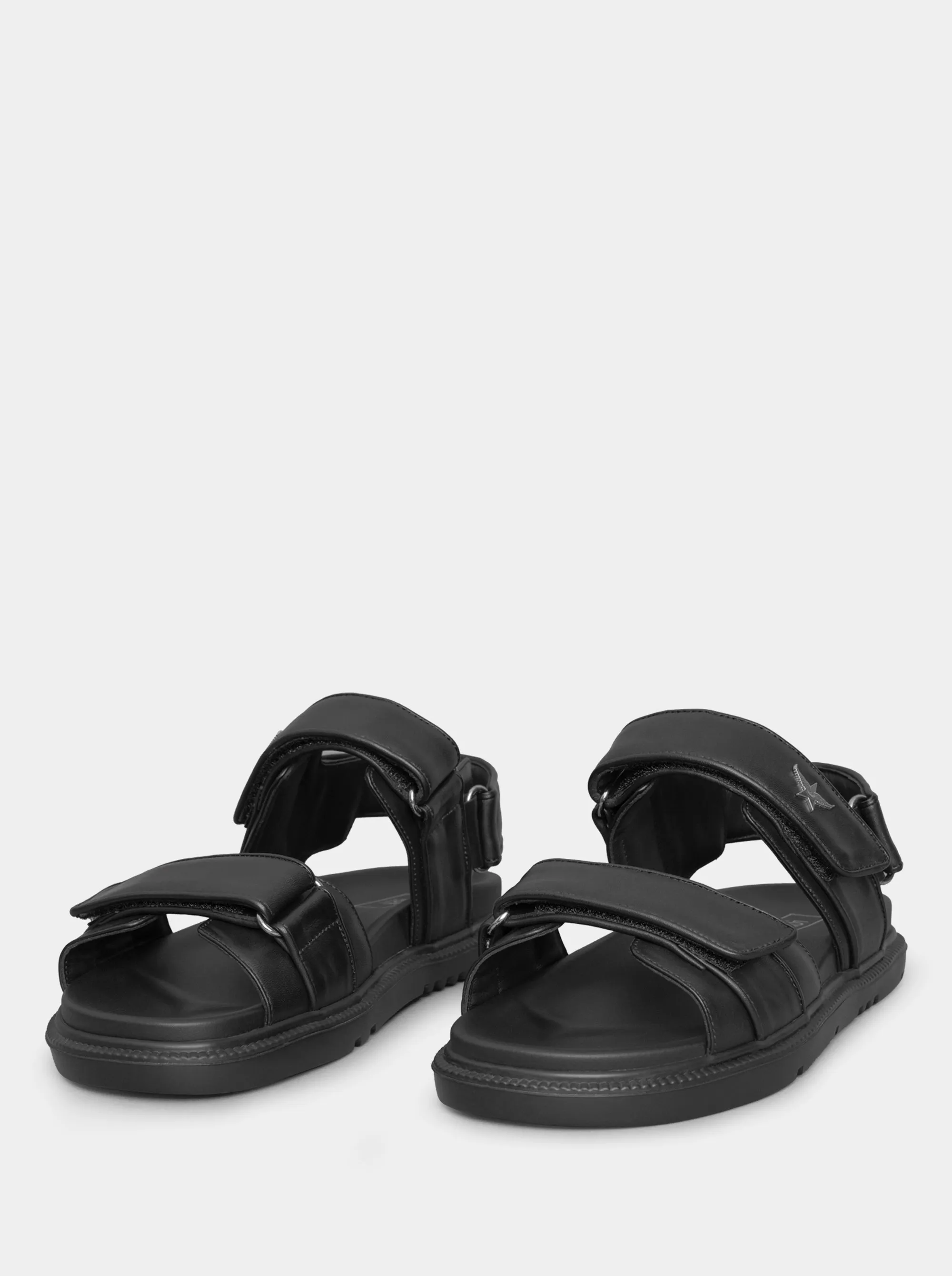 ROBBIE BLACK LEATHER SANDALS