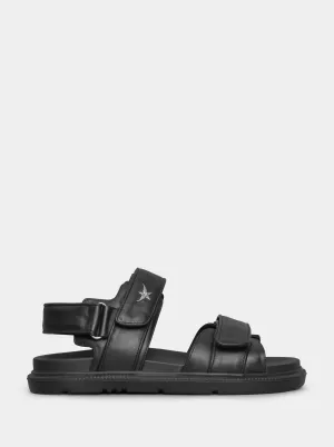 ROBBIE BLACK LEATHER SANDALS