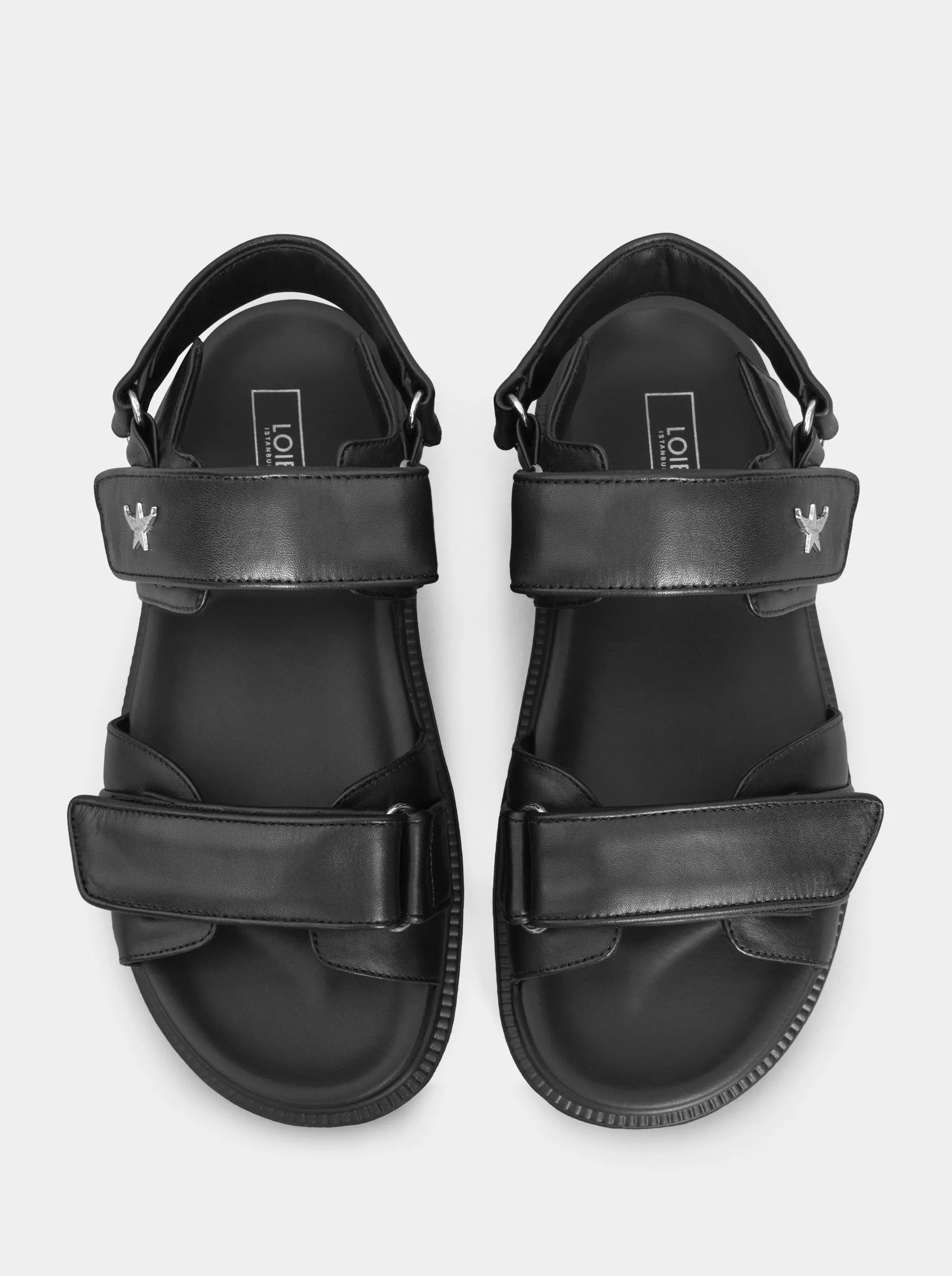 ROBBIE BLACK LEATHER SANDALS