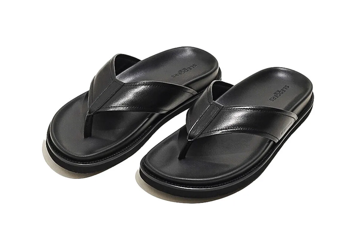 Salcedo Black Thong Sandals