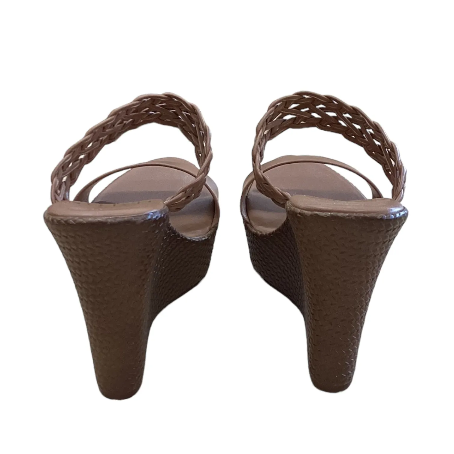 Sandals Heels Block By Italian Shoemakers In Brown, Size: 5.5