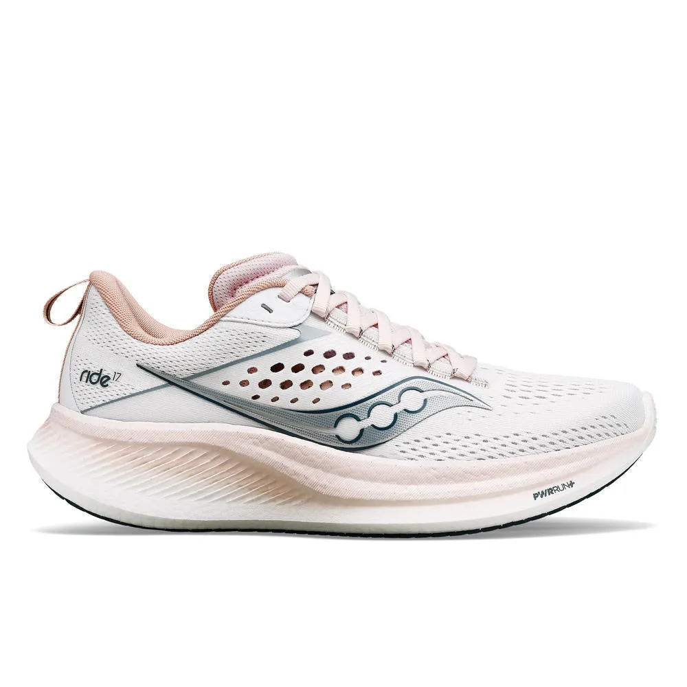 Saucony Ride 17 (Womens) - White/Lotus