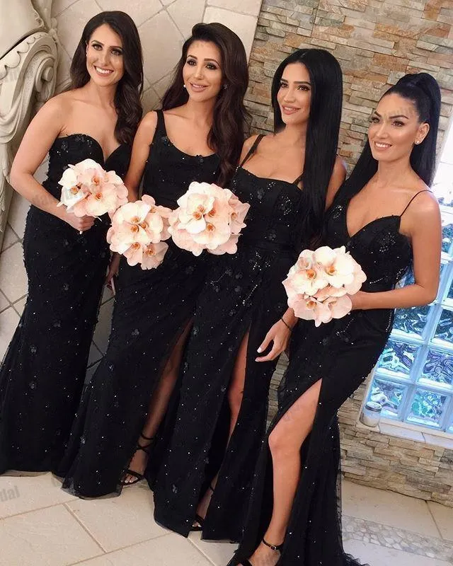 Sheath Navy Blue Tulle Bridesmaid Dresses,Cheap Bridesmaid Dresses,WGY0394