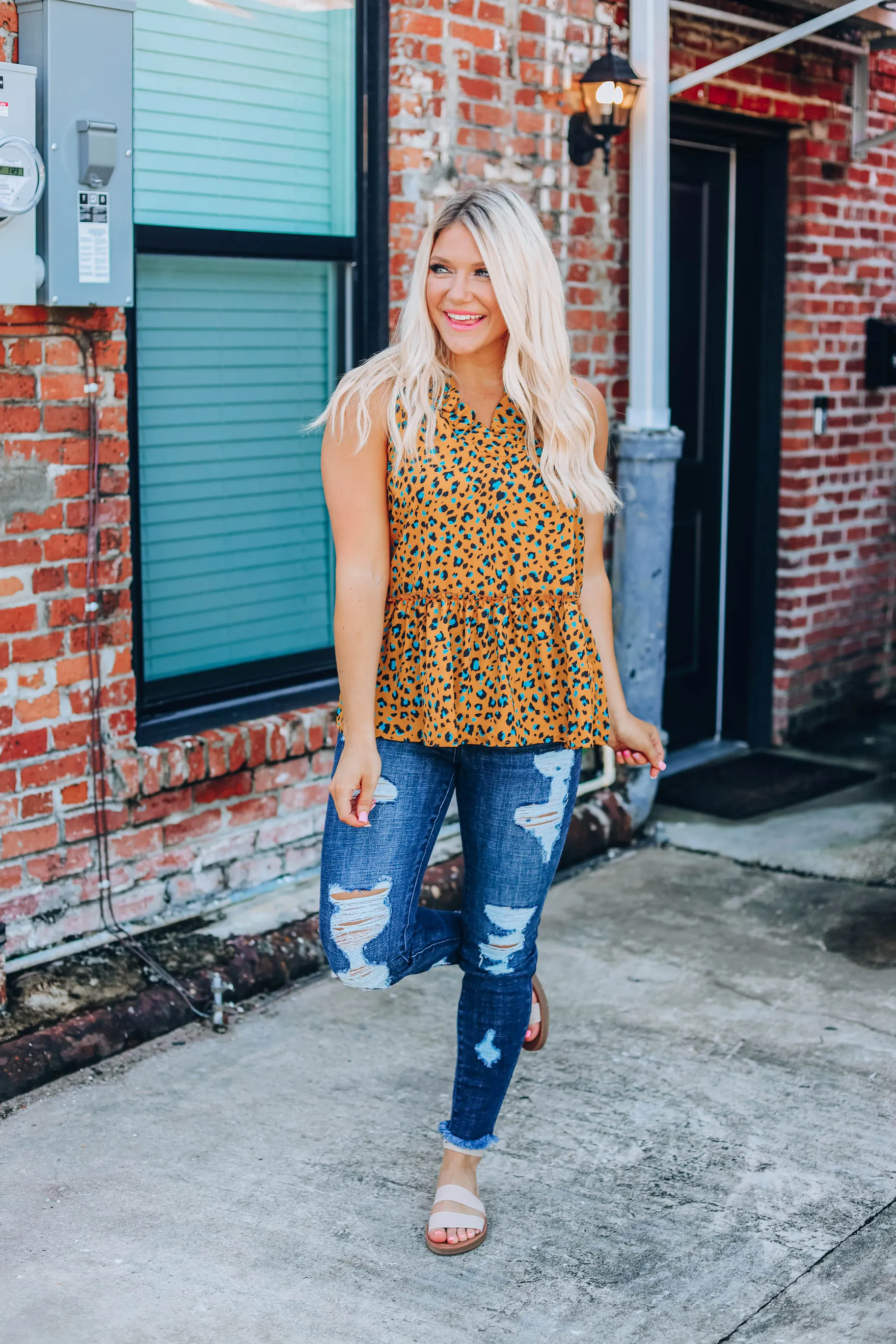 She's Rare Leopard Blouse - Mustard