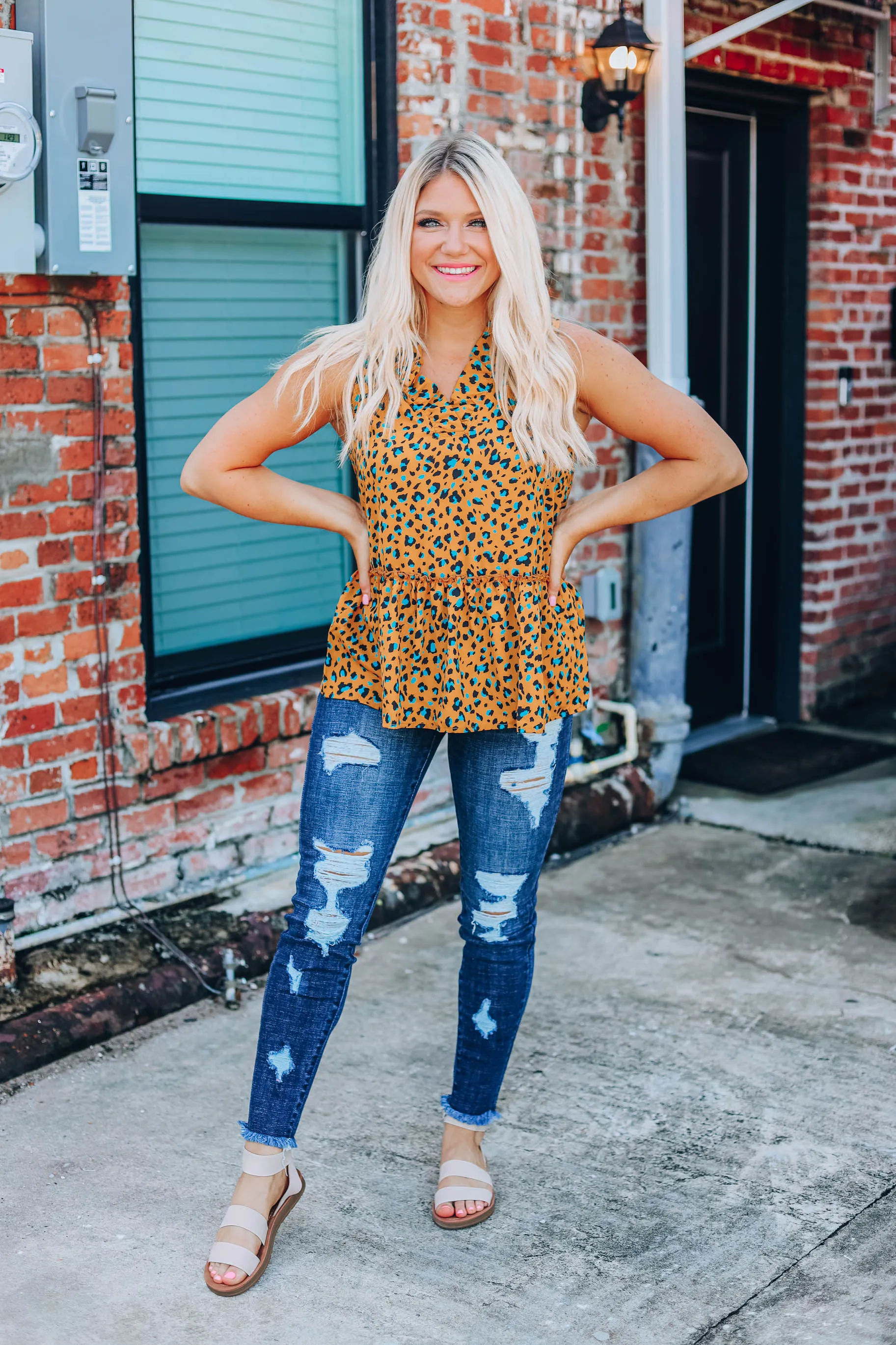 She's Rare Leopard Blouse - Mustard
