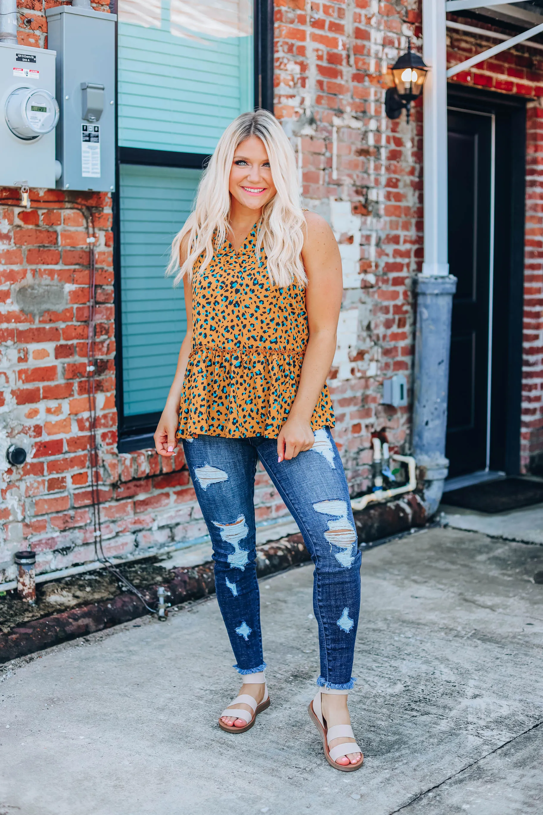 She's Rare Leopard Blouse - Mustard