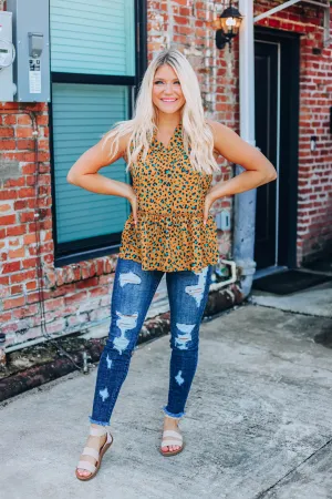 She's Rare Leopard Blouse - Mustard