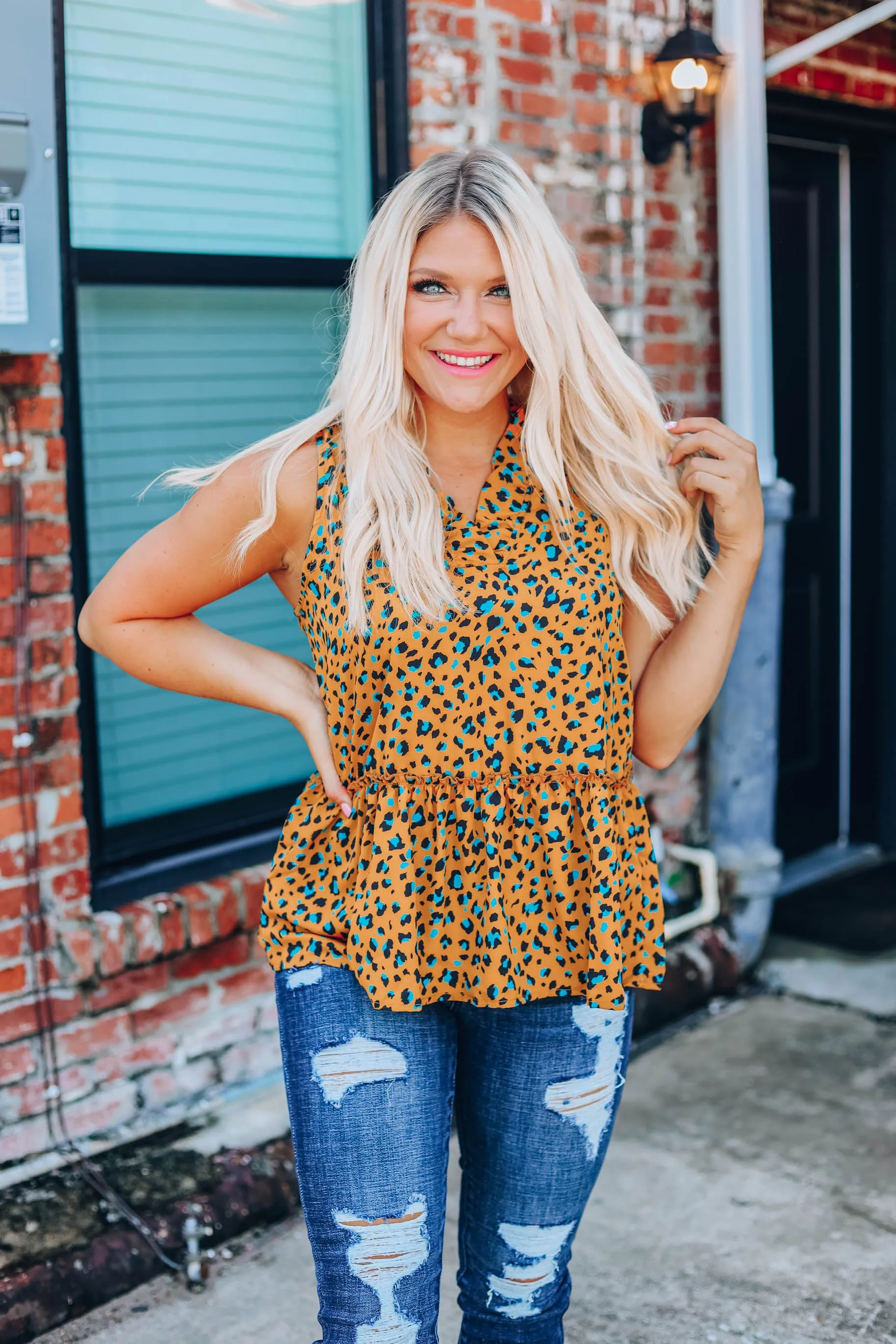 She's Rare Leopard Blouse - Mustard