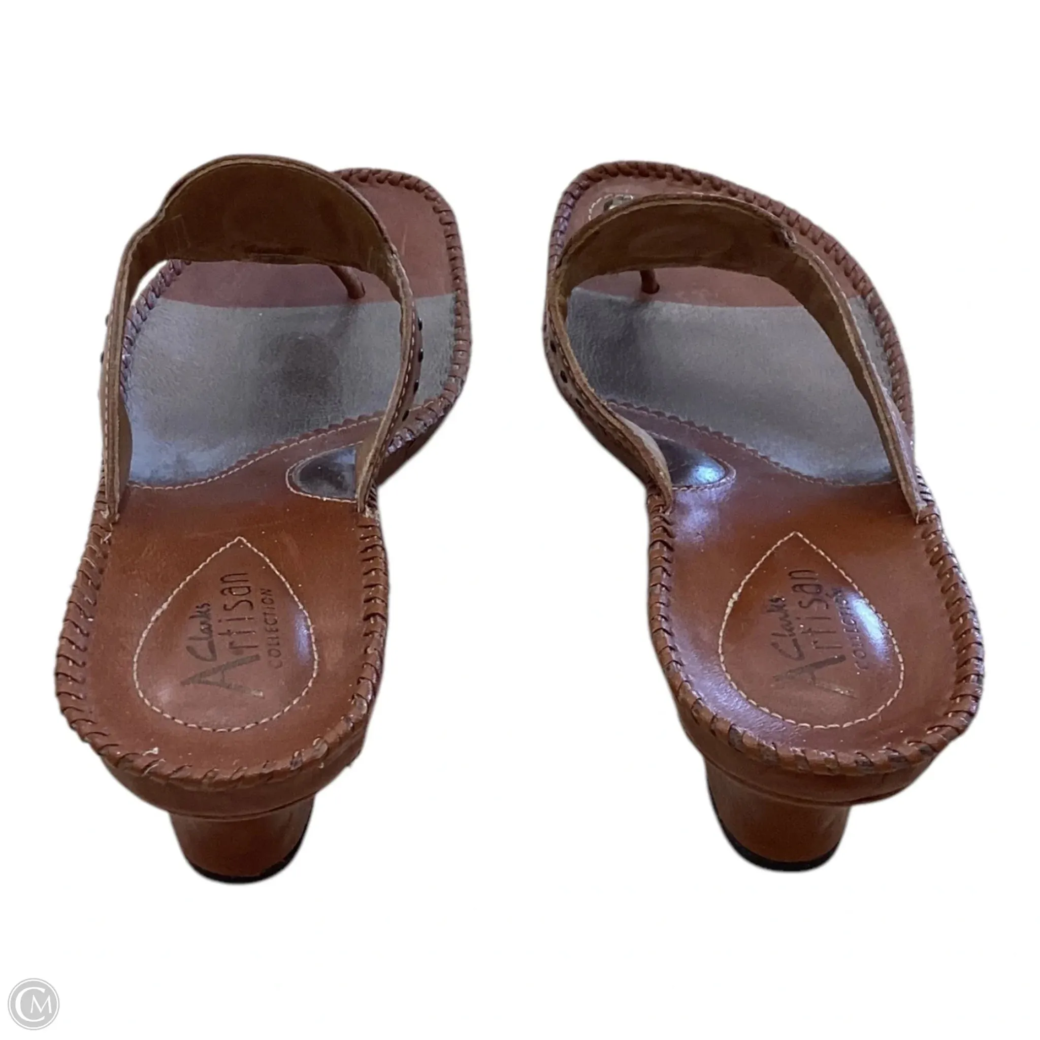 Shoes Heels Wedge By Clarks In Brown, Size: 8.5
