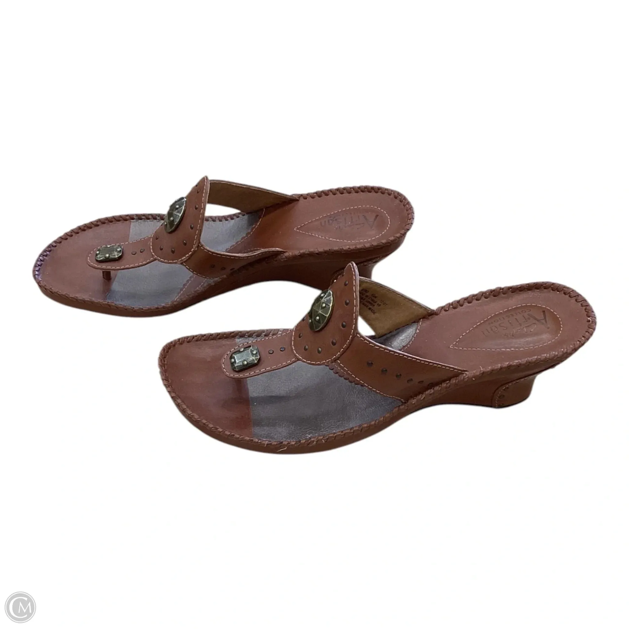 Shoes Heels Wedge By Clarks In Brown, Size: 8.5