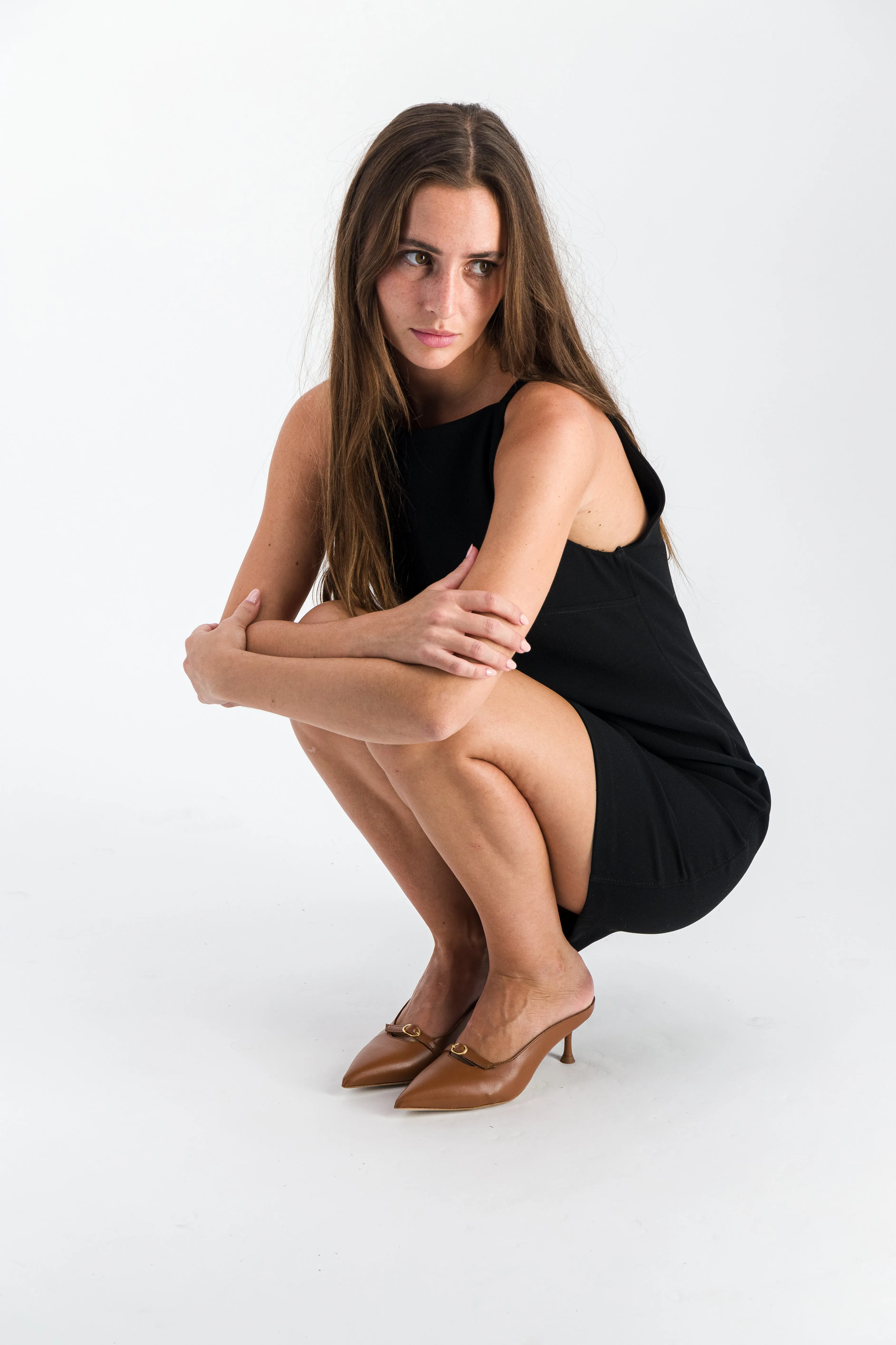 SIXTE HEELED MULE BROWN