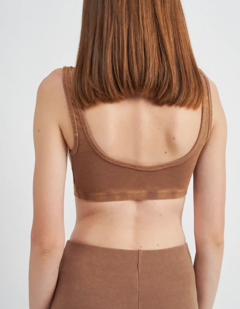 Sleeveless Ribbed Crop Top