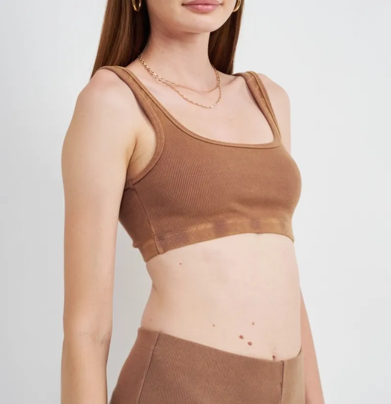 Sleeveless Ribbed Crop Top