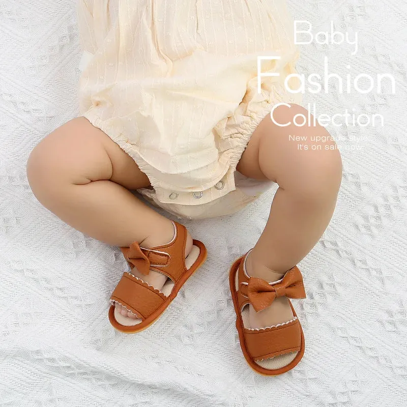 Soft Fit - Children's Sandals With Bows In White, Pink And Black