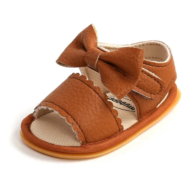 Soft Fit - Children's Sandals With Bows In White, Pink And Black