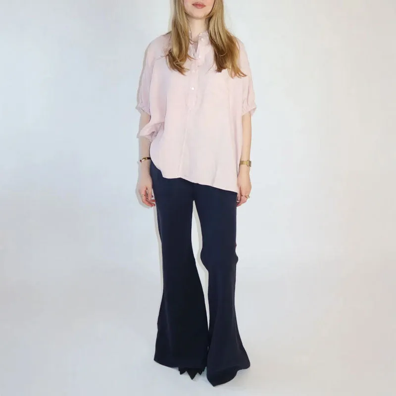 SoSUE Cowboy Button Blouse in Linen Blush