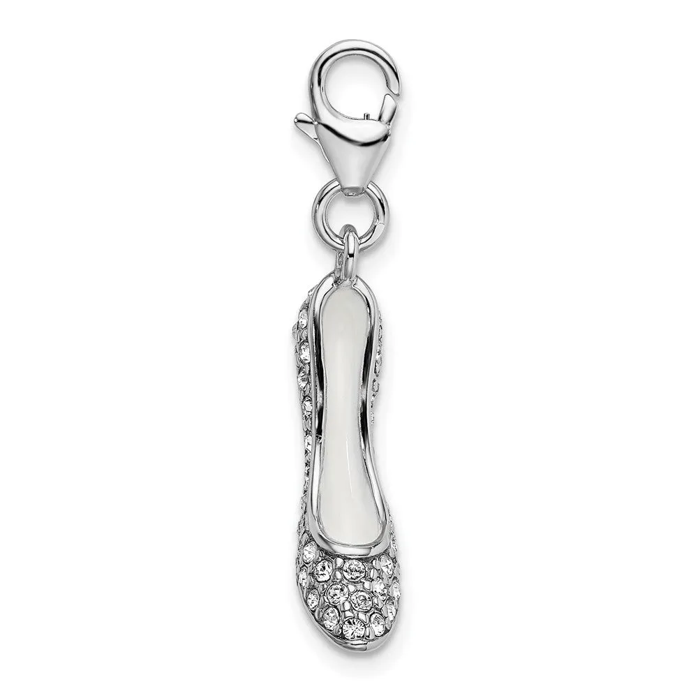 Sterling Silver Amore La Vita Rhodium-plated Swarovski High Heel Charm