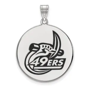 Sterling Silver Rhodium-plated University of North Carolina at Charlotte 49ers Extra Large Enameled Disc Pendant
