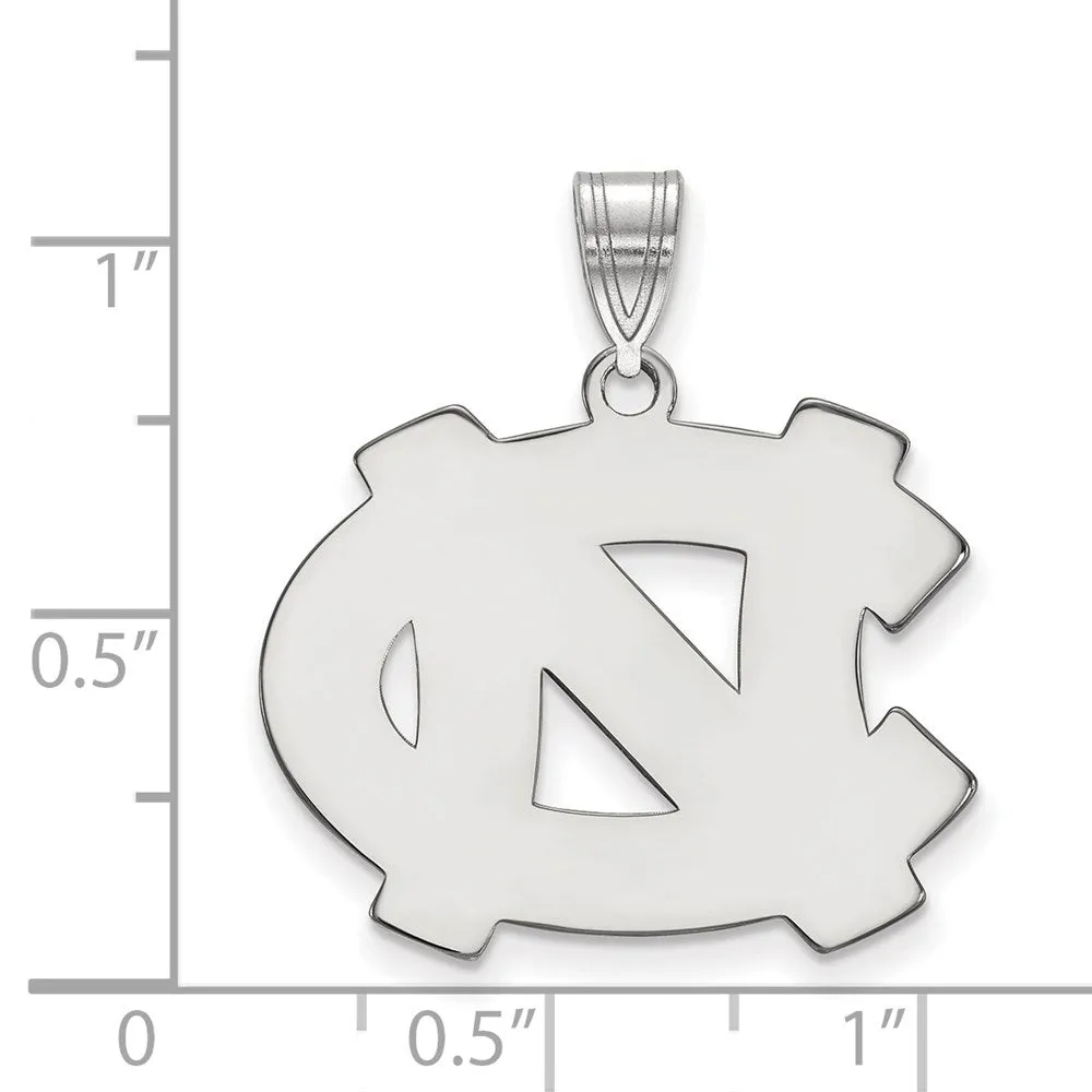 Sterling Silver Rhodium-plated University of North Carolina N-C Large Pendant