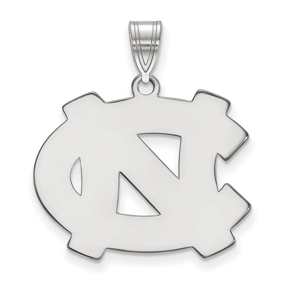 Sterling Silver Rhodium-plated University of North Carolina N-C Large Pendant