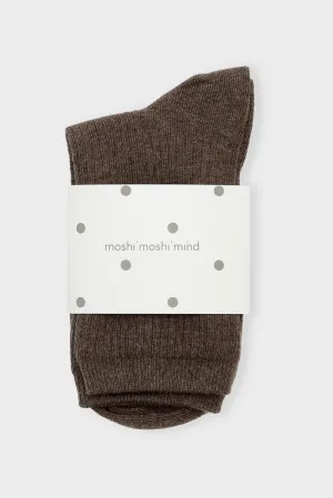 Story Rib Socks - Brown