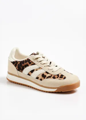 Suede-look wedge sneakers