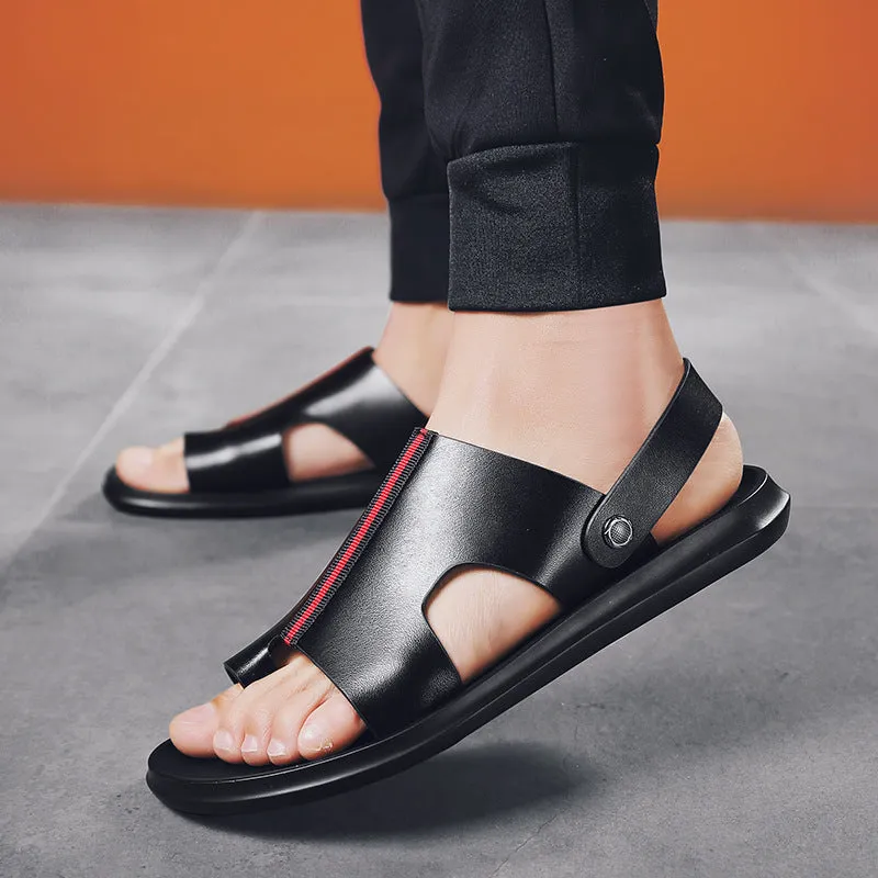 Summer casual breathable male leather sandals