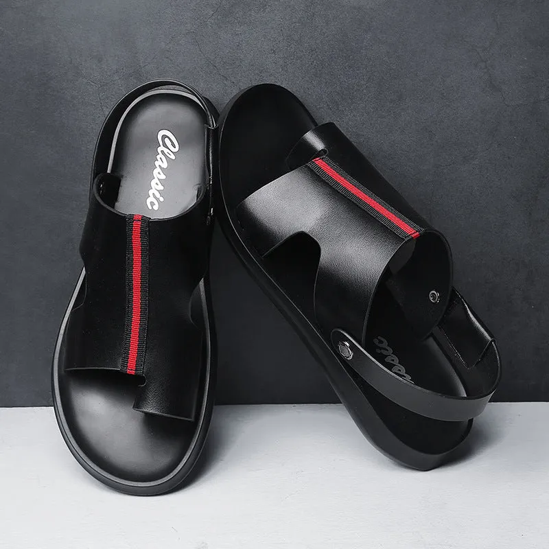 Summer casual breathable male leather sandals
