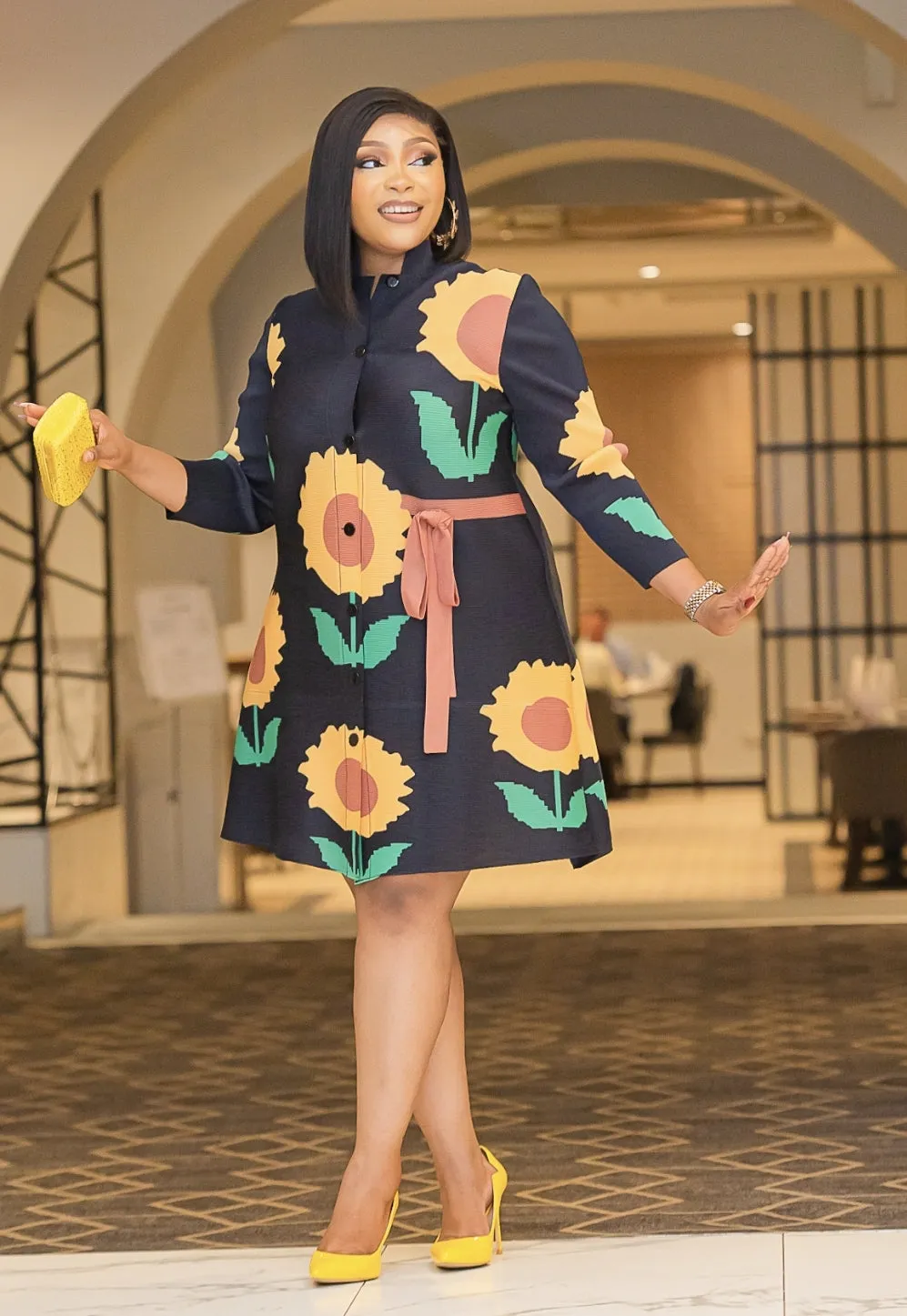Sunflower Paradise- Ribbon Tie Swing Dress (NEW! 2 colors!)