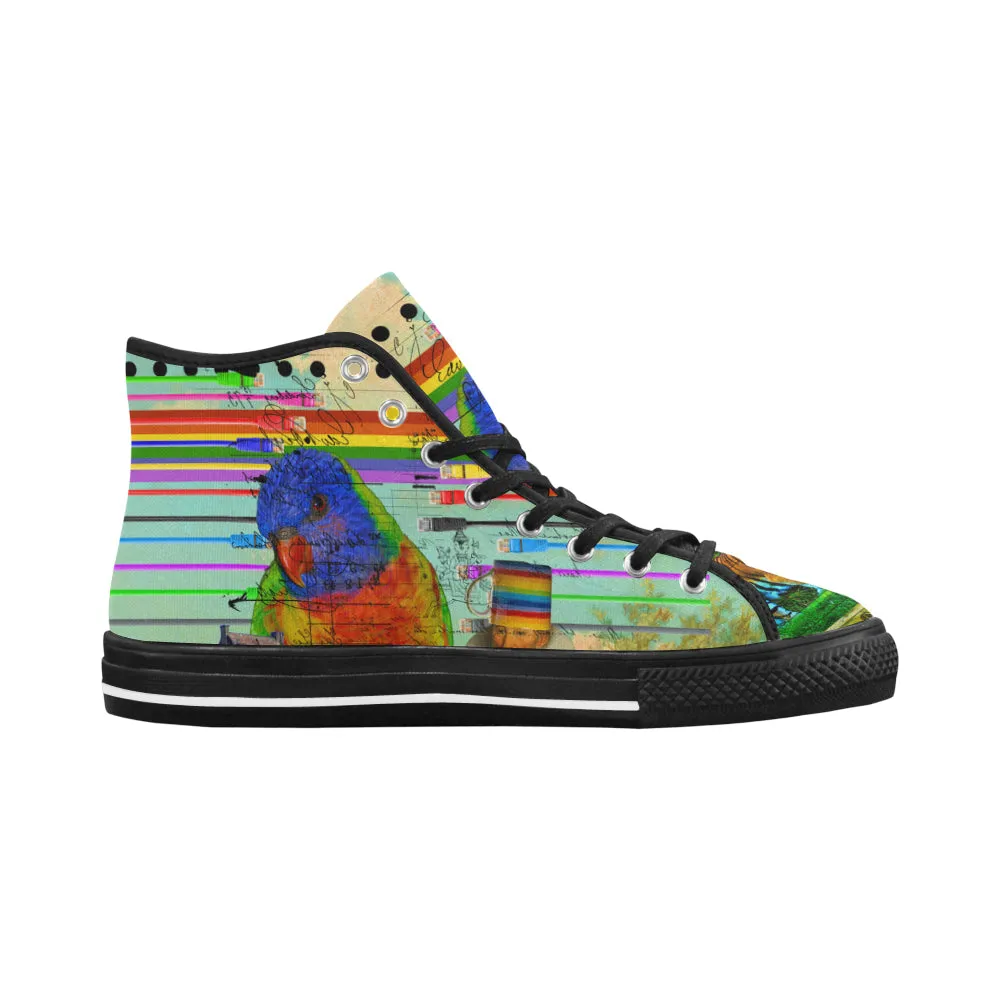 THE BIG PARROT Men's All Over Print Canvas Sneakers