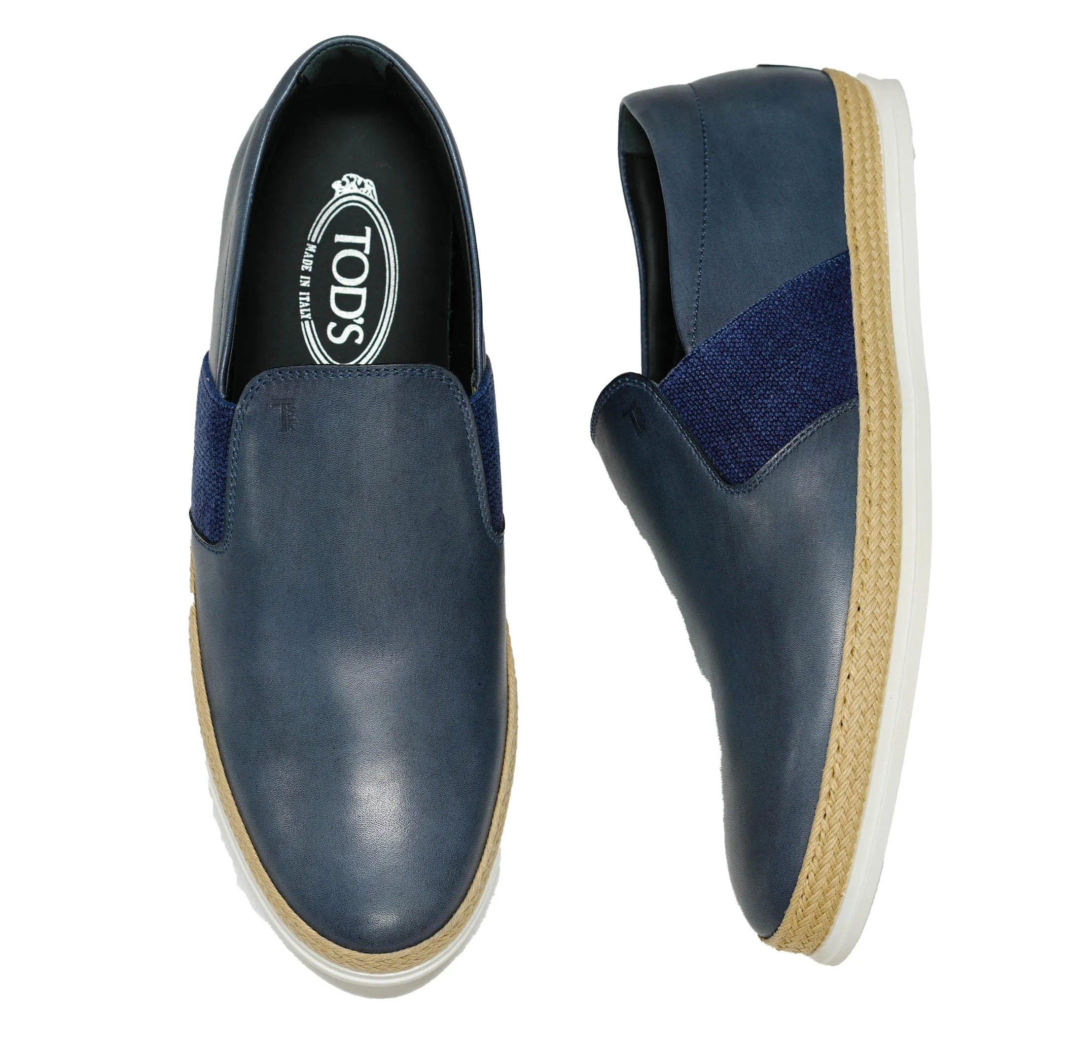 Tod's Men's Blue Rafia Slip On M0TV0V530 50% off
