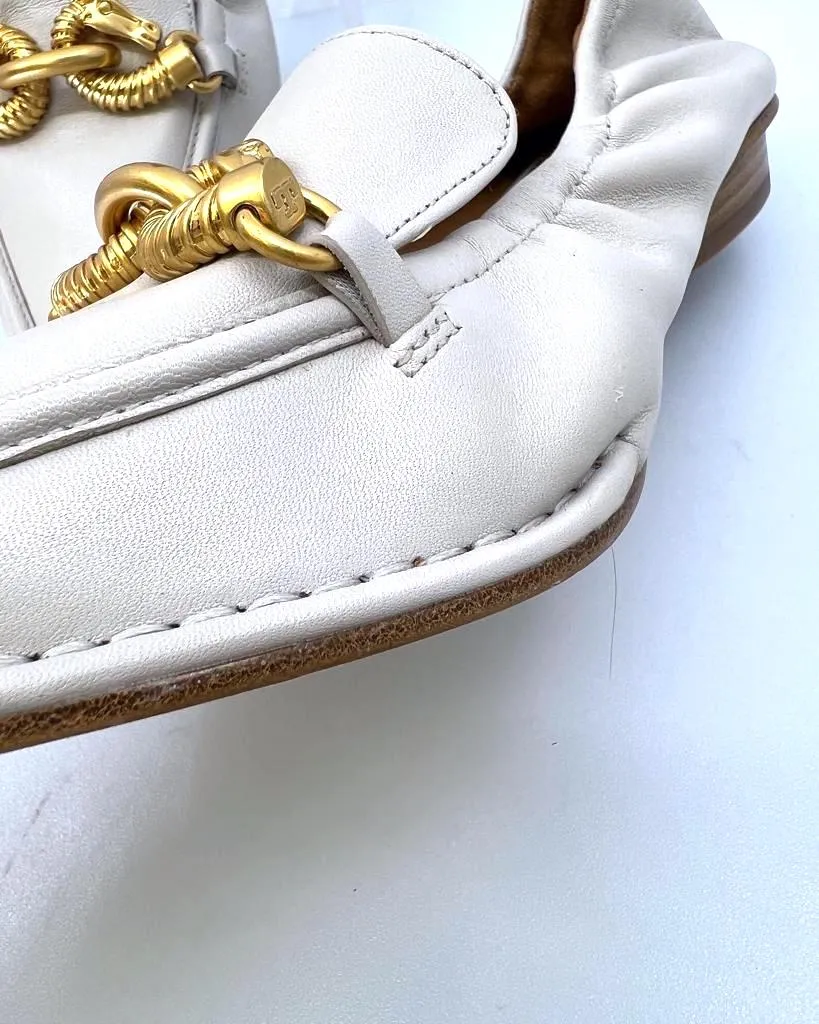 TORY BURCH JESSA POINTED TOE LEATHER LOAFERS