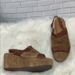 Trask Sundance C16 Brown Suede Platforms Size 10