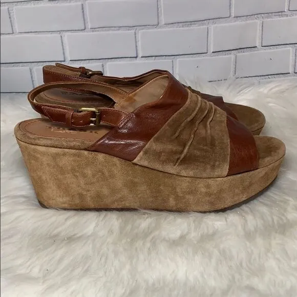 Trask Sundance C16 Brown Suede Platforms Size 10