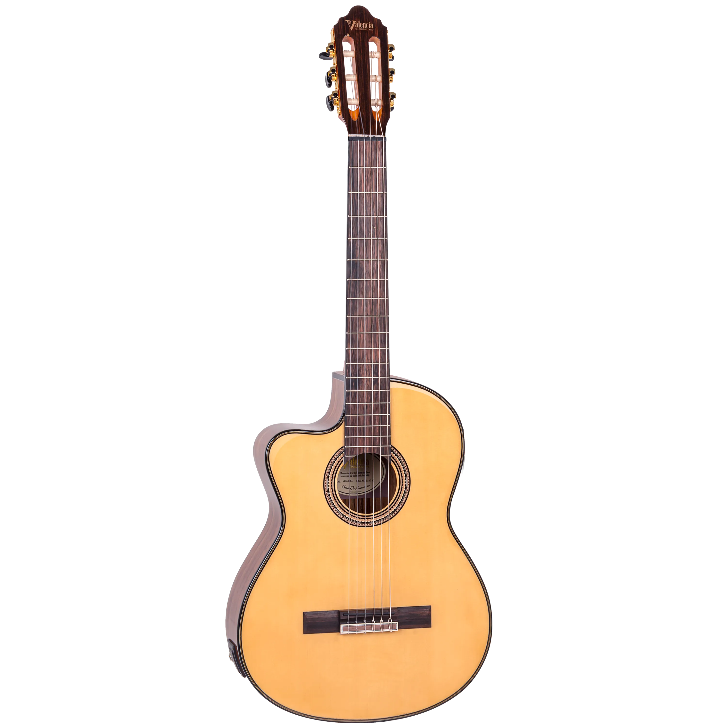 Valencia VC564CEL Classical Guitar - Cutaway, Electric Acoustic Left hand - Full Size - Natural