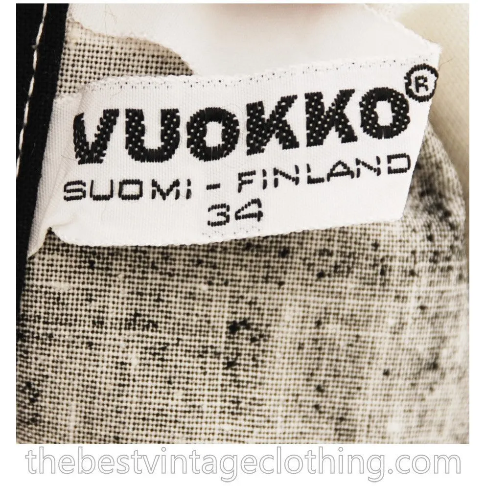 Vintage 1970s Vuokko Striped Wrap Skirt Designer Maxi Black & White Iconic