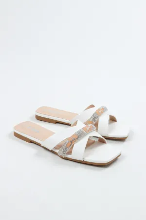 Viny - Women's Monogram Bling Flat Sandals