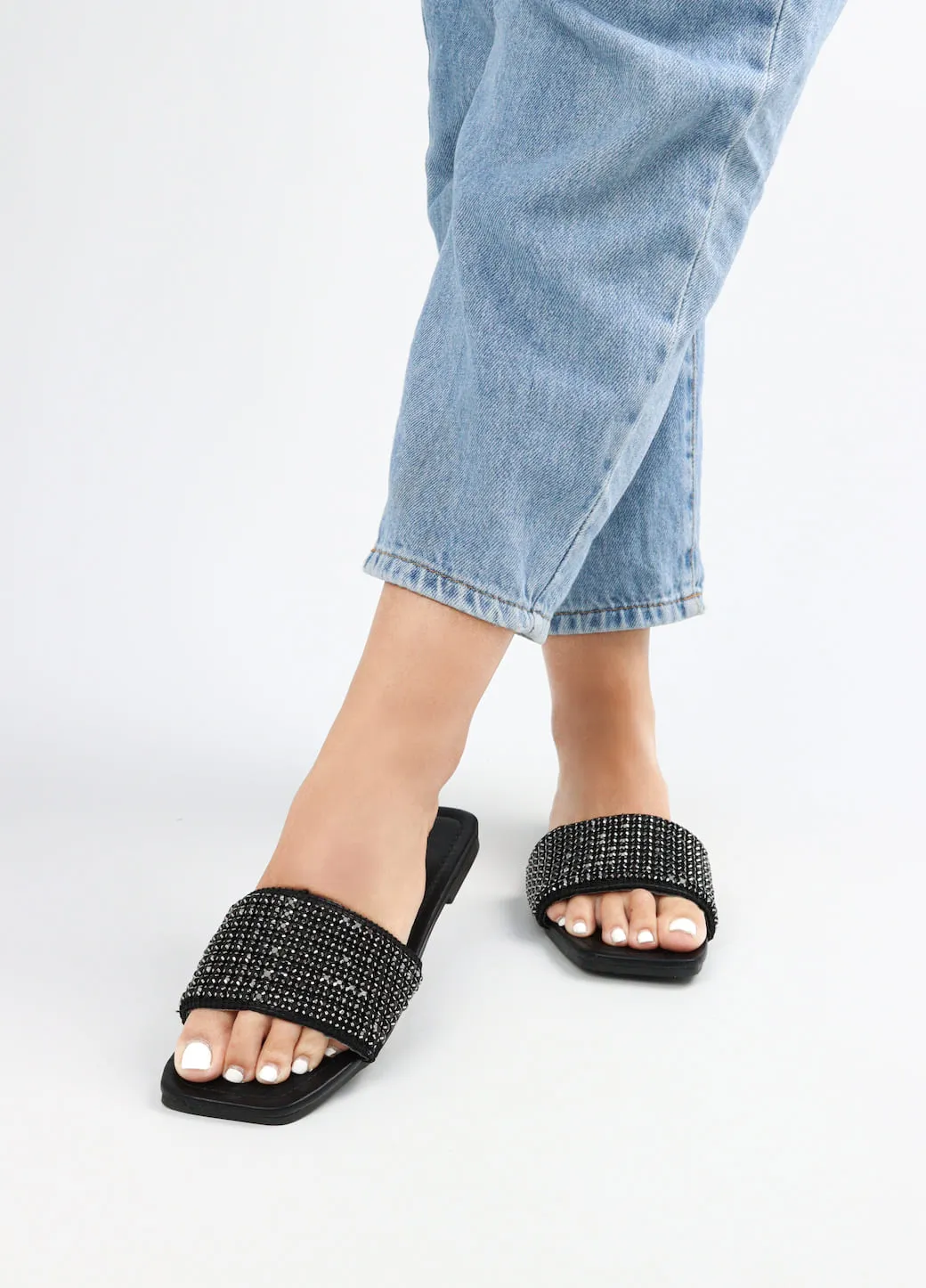 Viny - Women's Thick Bling Flat Sandals