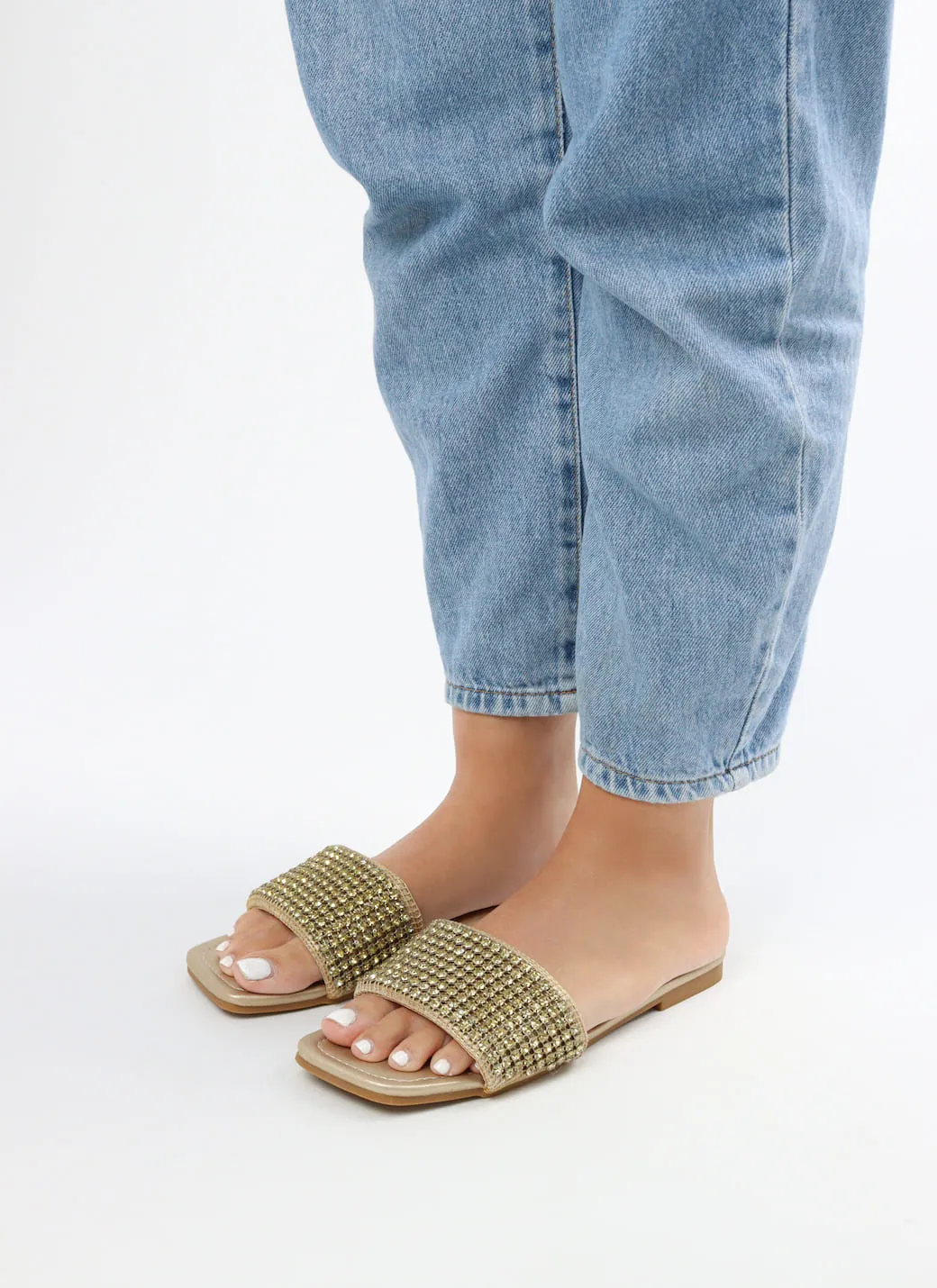 Viny - Women's Thick Bling Flat Sandals