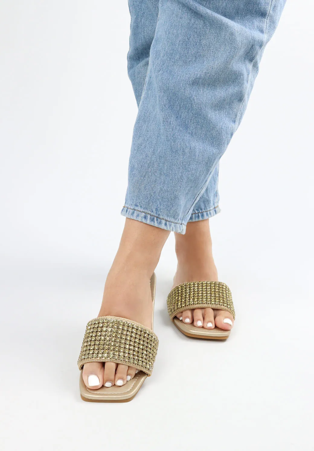 Viny - Women's Thick Bling Flat Sandals