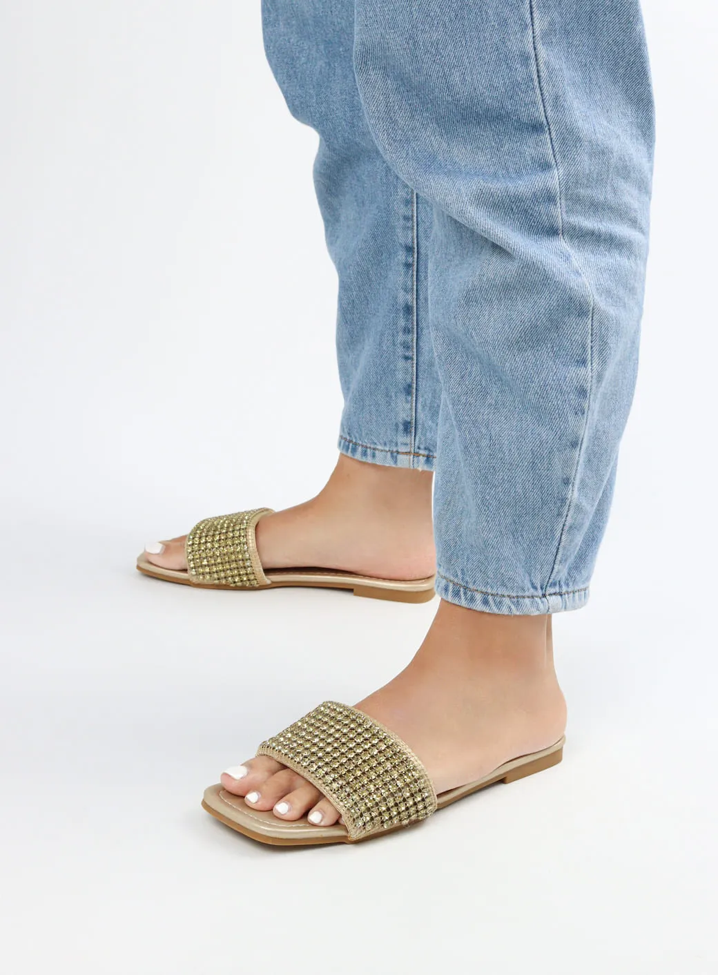 Viny - Women's Thick Bling Flat Sandals