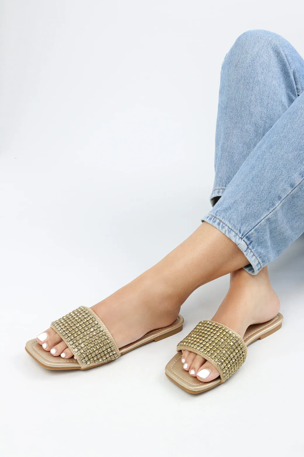 Viny - Women's Thick Bling Flat Sandals