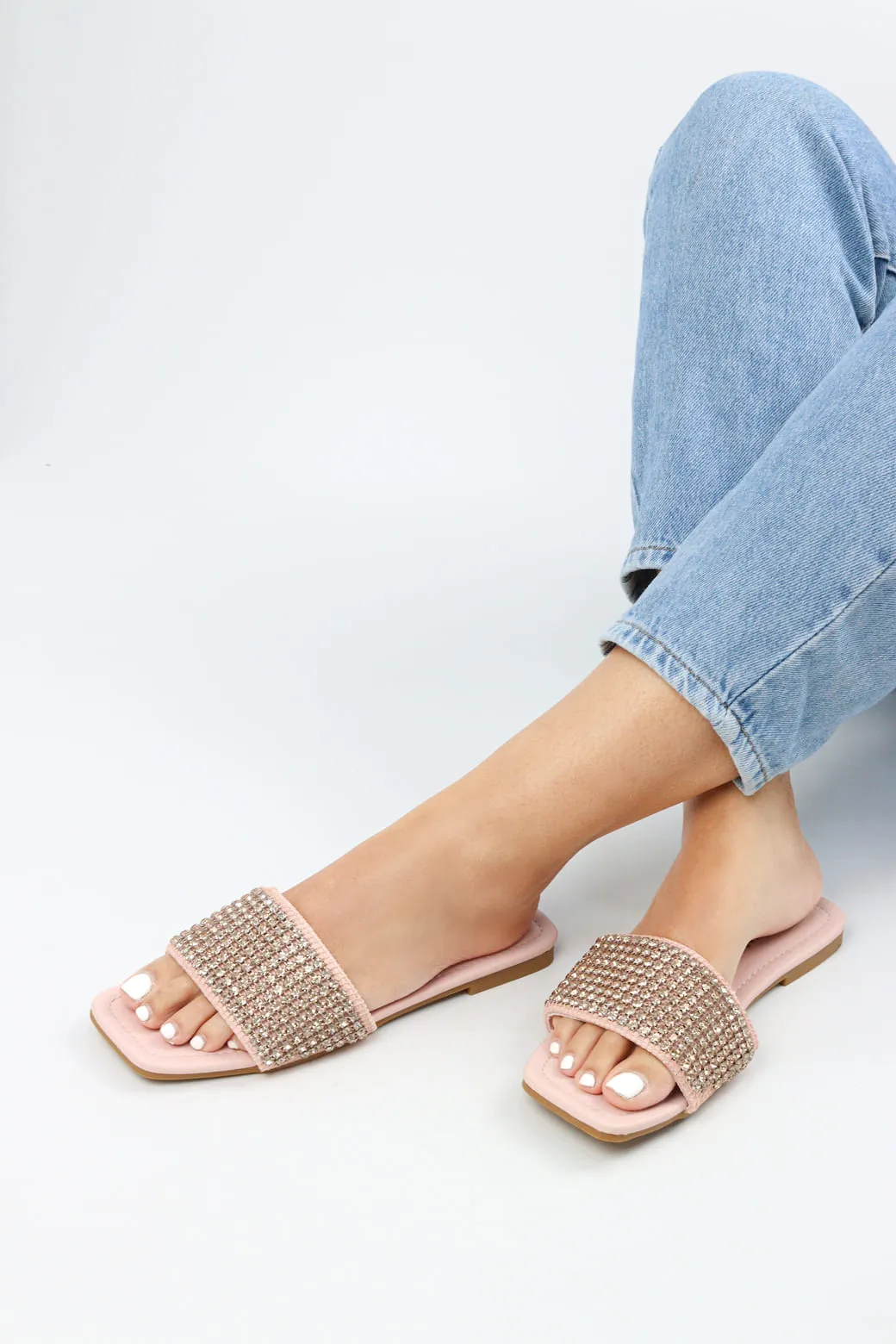 Viny - Women's Thick Bling Flat Sandals