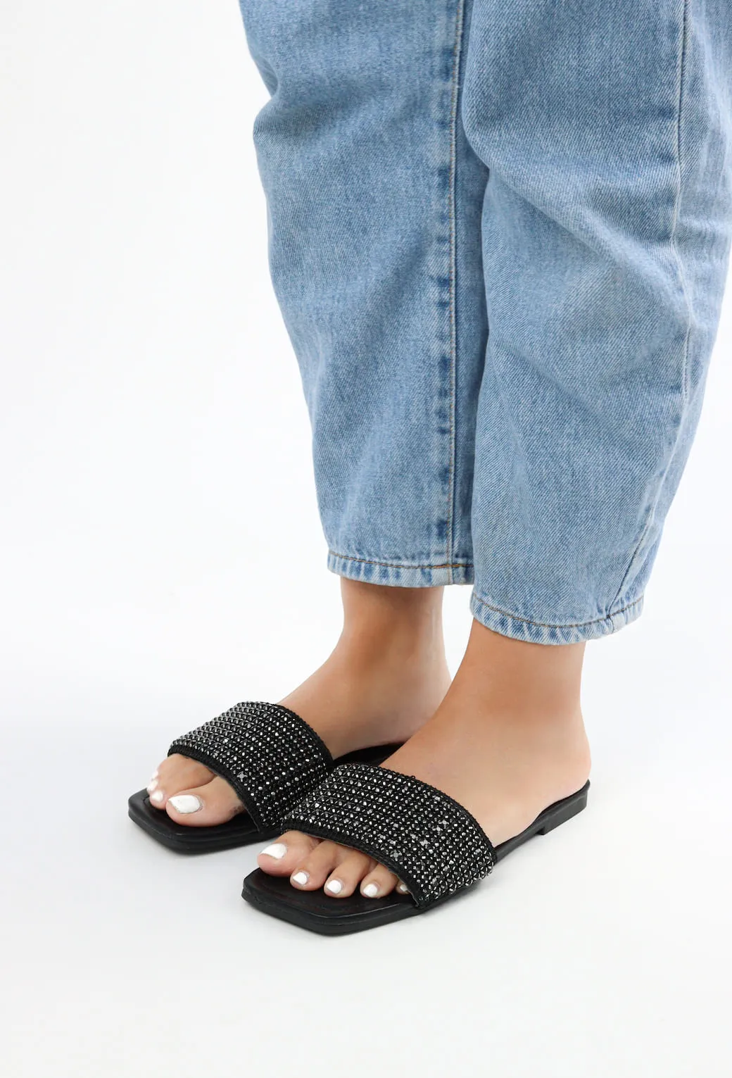 Viny - Women's Thick Bling Flat Sandals