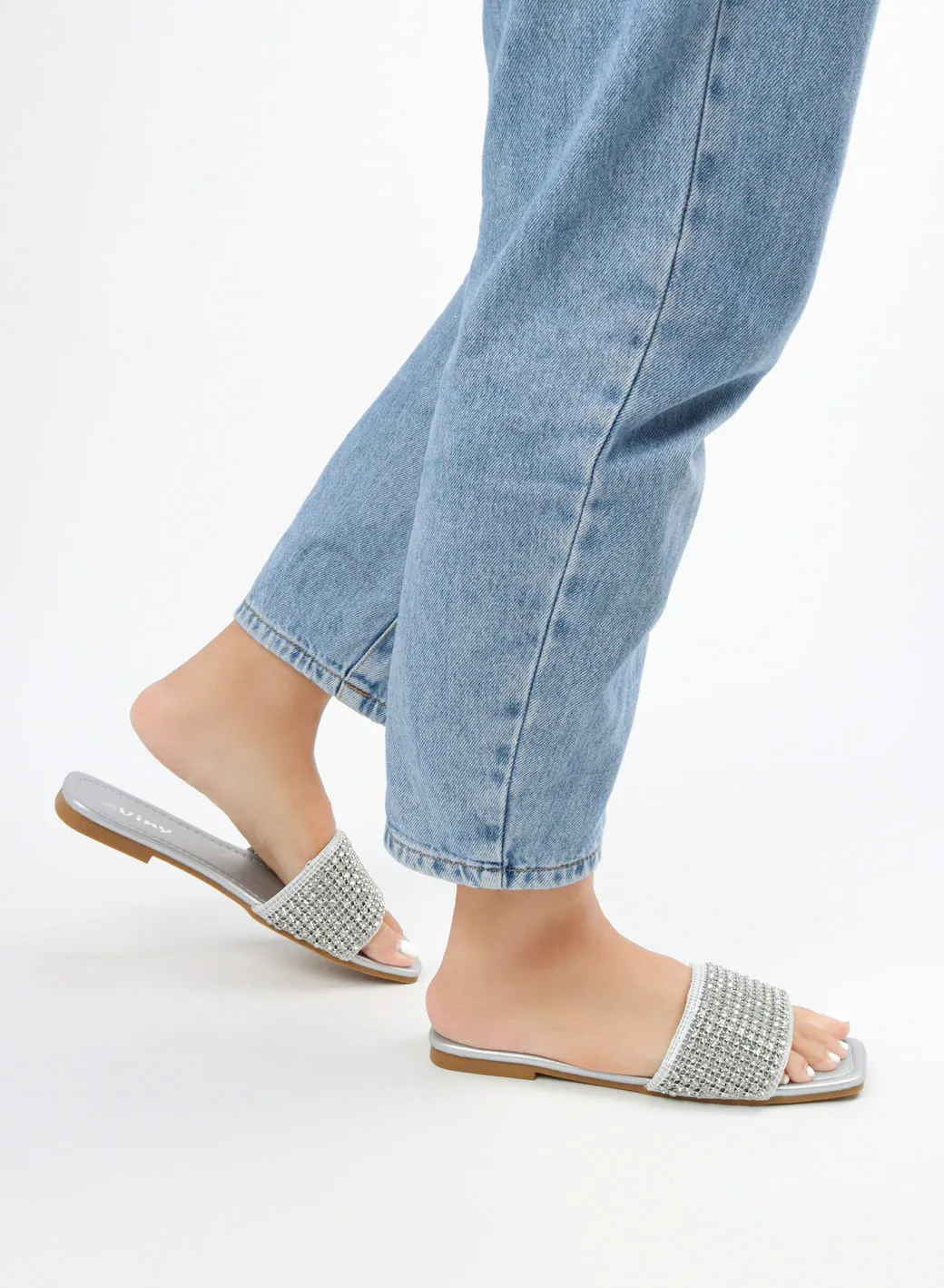 Viny - Women's Thick Bling Flat Sandals