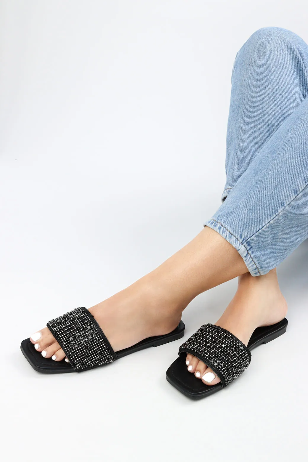 Viny - Women's Thick Bling Flat Sandals