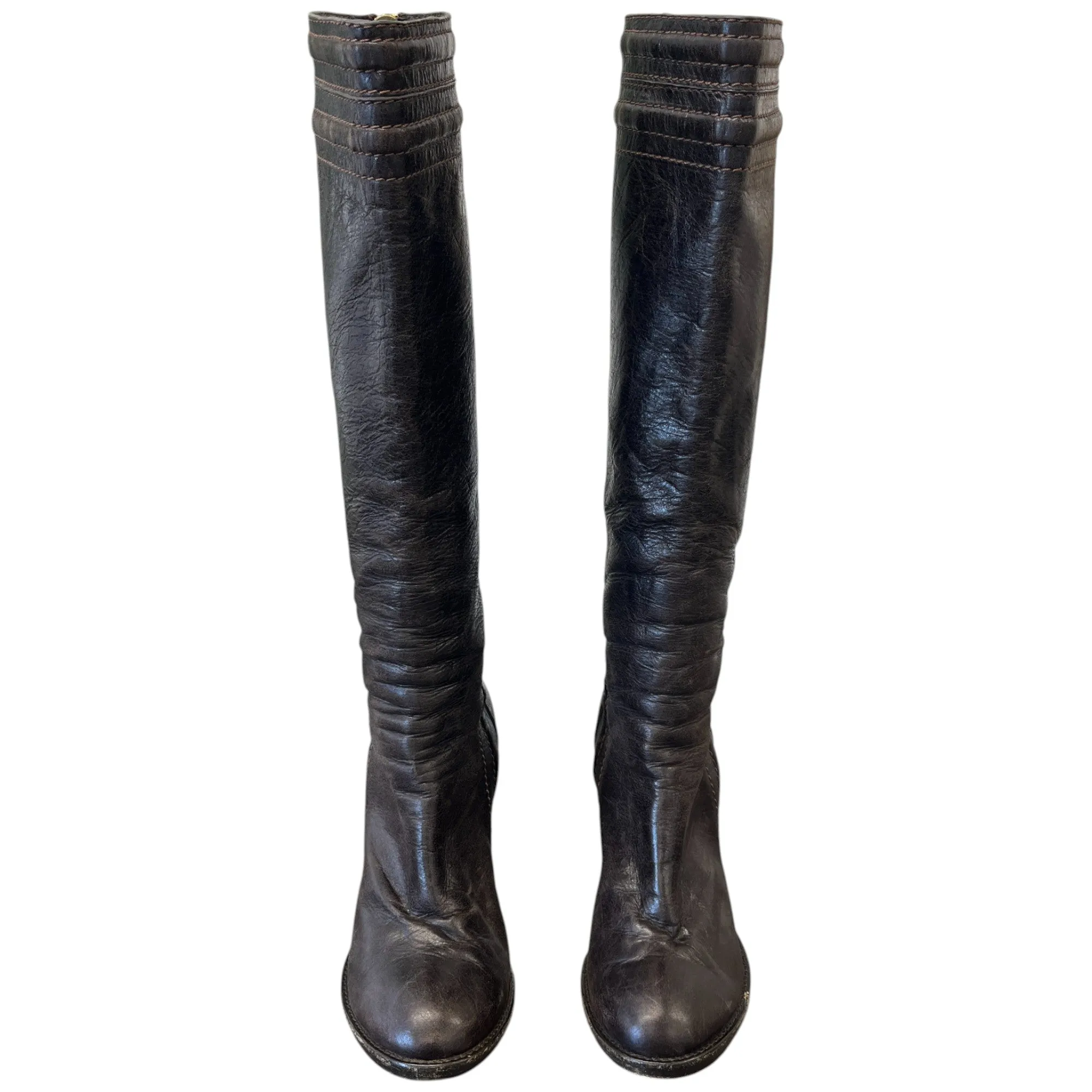 Women's Knee High Boot Heels Brown Size EU 37.5 / UK 4.5
