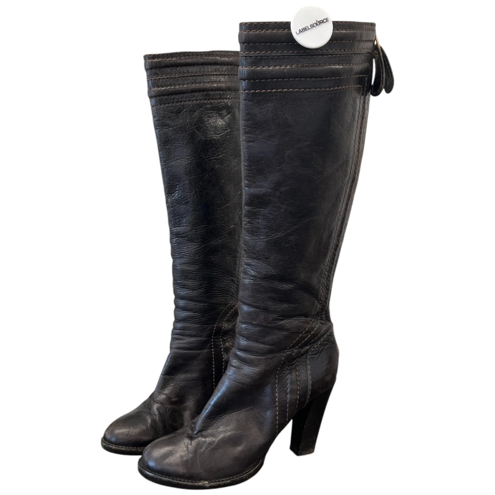 Women's Knee High Boot Heels Brown Size EU 37.5 / UK 4.5