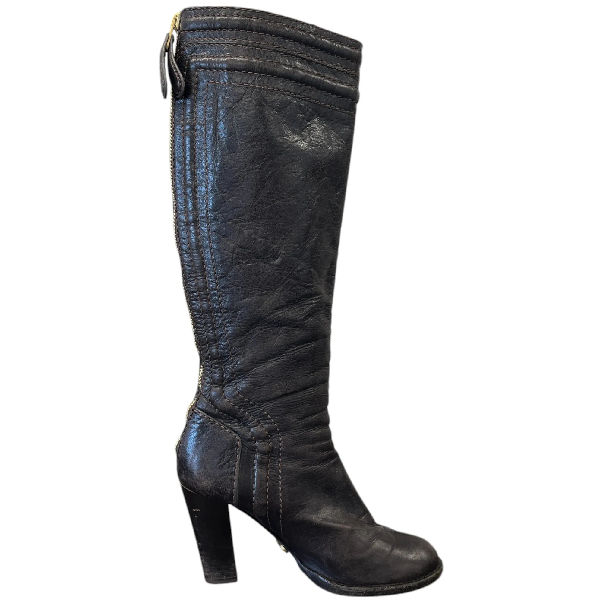 Women's Knee High Boot Heels Brown Size EU 37.5 / UK 4.5